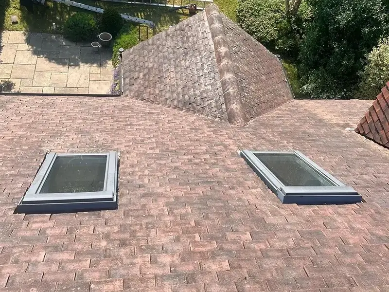 A roof in Kent that has been professionally cleaned by our team
