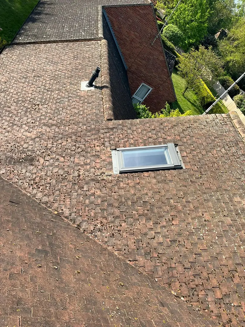 A roof in Kent that has been professionally cleaned by our team