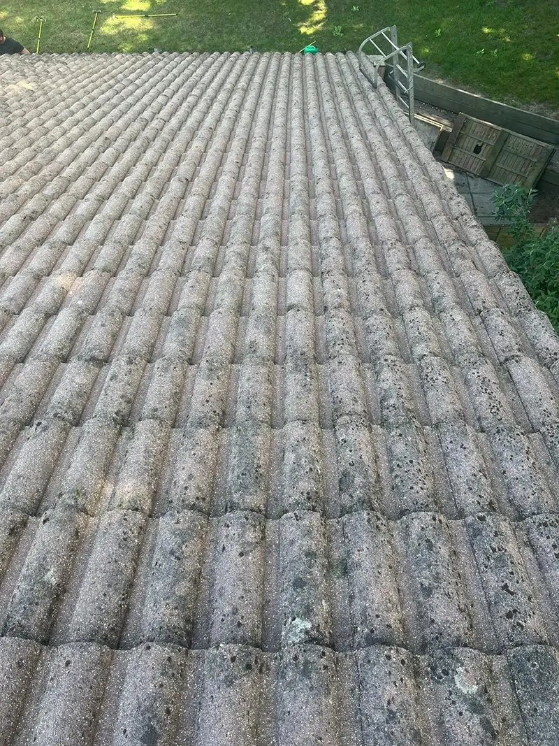 A roof in Kent that has been professionally cleaned by our team