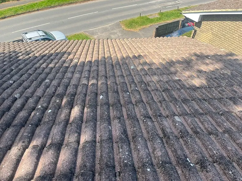 A roof in Kent that has been professionally cleaned by our team
